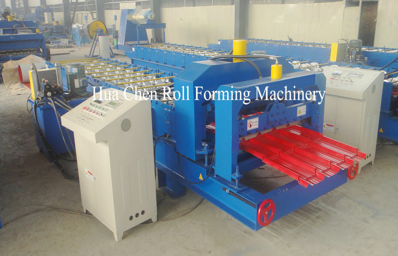 Hydraulic Cr12 Cutting Blades Roofing Step Tile Roll Forming Machine With PLC Control