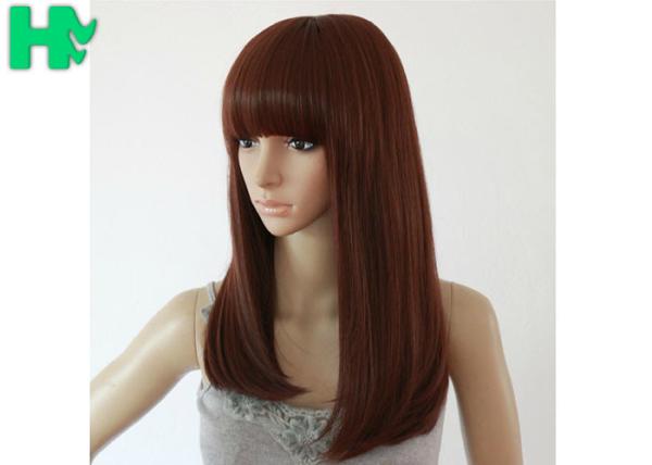 Buy cheap Glueless Net Headgear Long Straight Synthetic Wigs For Lady / Girl OEM from wholesalers