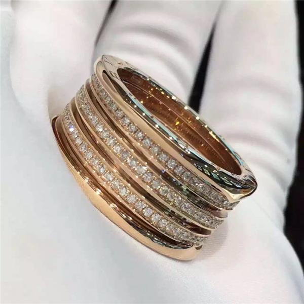 Buy cheap B.zero1 4-band ring in 18kt pink gold with pave diamonds AN857022 from wholesalers