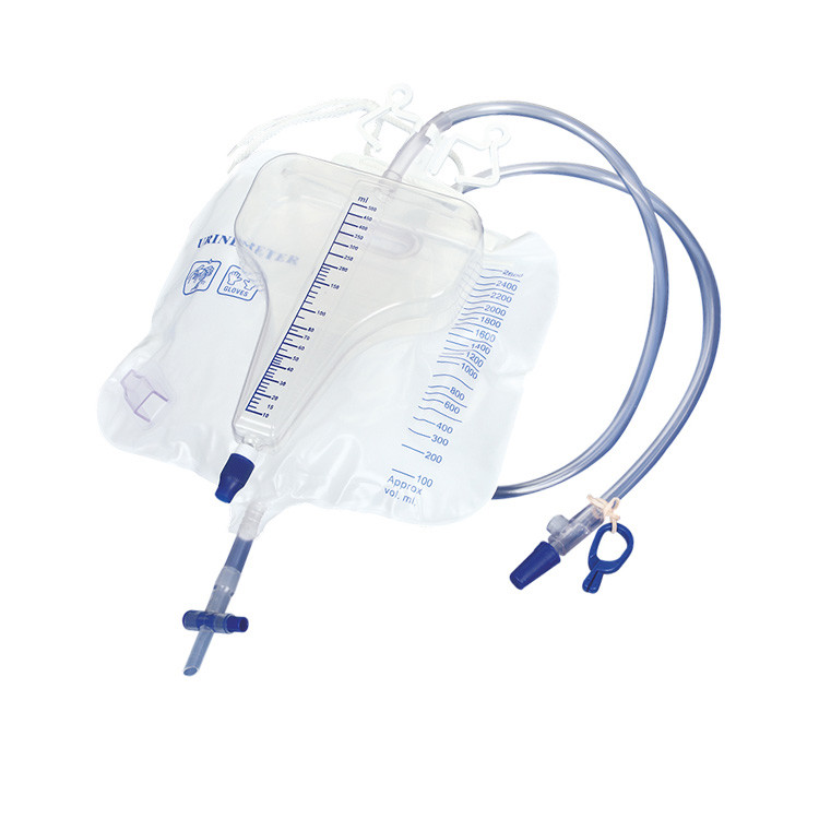 Adult Disposable Urine Meter Drainage Bag Single Use T Cross Valve
