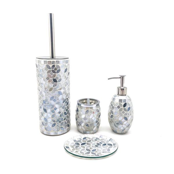 Buy cheap Mosaic Effect Glass Bathroom Accessories Set With Stainless Steel Parts from wholesalers