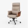 Buy cheap High Back Executive Office Chair Genuine Leather Adjustable Headrest Hot Sale Market Metal Swivel Chair from wholesalers