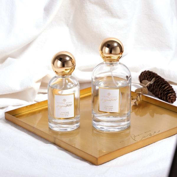 Buy cheap OEM Empty Round Glass Zamac Gold Luxury Perfume Bottle 50ML 100ML from wholesalers