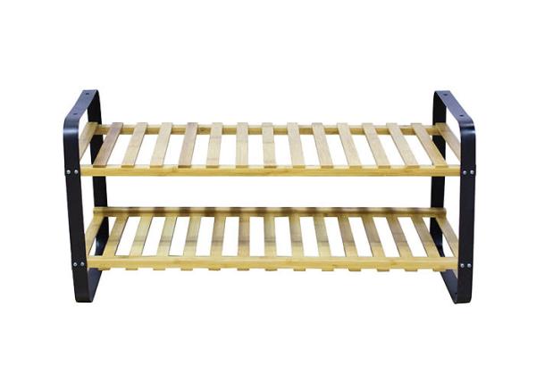 Buy cheap 2 Shelves 66cm Long 20KG Bamboo And Metal Legs Shoe Shelf from wholesalers