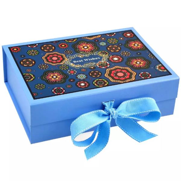 Buy cheap Recycled Folding Gift Cardboard Gift Box Flap Packaging Ribbon Closure from wholesalers