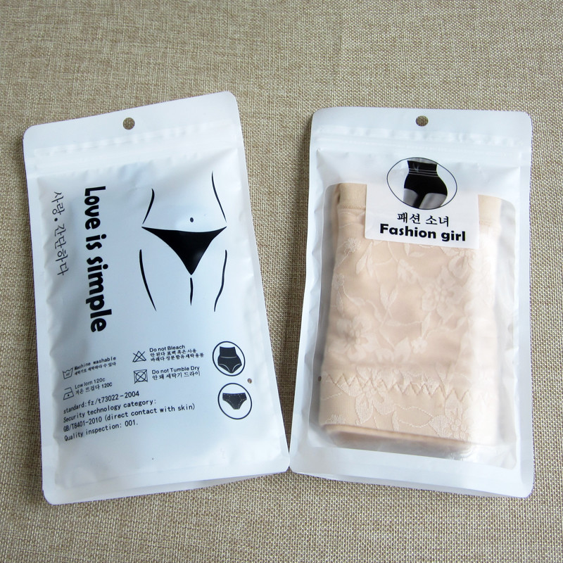 Custom Logo Printing One Side Clear Plastic Women's Underwear Packaging k Bag