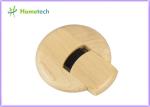 Round shape real capacity Wooden USB Flash Drive , micro wooden thumb drive