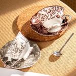 Flower Design Ceramic Valentine Gift Set For Girls 200 Ml Cup And Saucer With