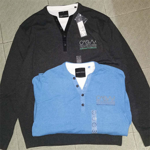 100% Cotton V Neck Sweatshirt Mens Two Color Sample Free