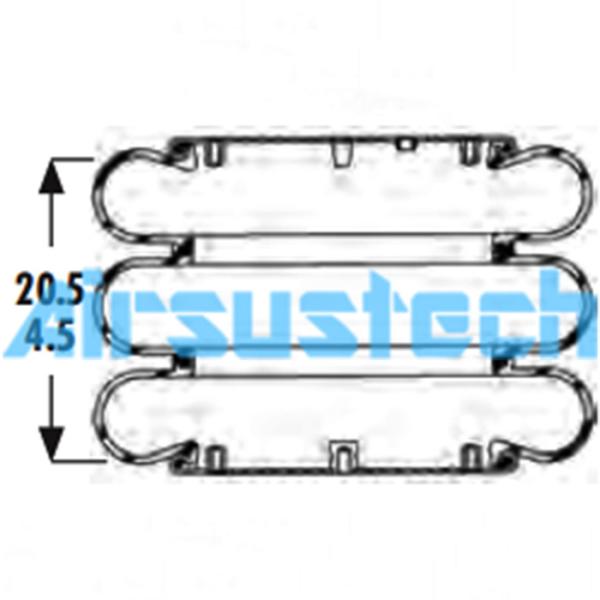 Buy cheap Goodyear Automotive Air Spring 3B14-450 Triple Convoluted Suspenison Parts For Trucks And Trailers from wholesalers