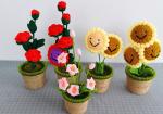 New Creative Luxury Handmade Crochet Knitting Plants Flowers Handicraft Home