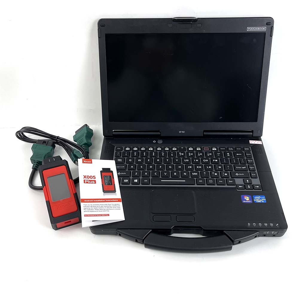 X005 Plus DPF Regeneration Data Read Truck Diagnostic Tool for SHAC-MAN WEICHAI SINOTRUK CNHTC Howo DongFeng+CF53 laptop