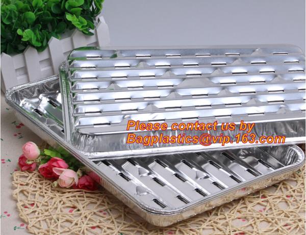 Buy cheap disposable roasting aluminum foil BBQ pan,Foil BBQ grill pan with hole Turkey pan Outdoor Barbecue roaster tray for food from wholesalers