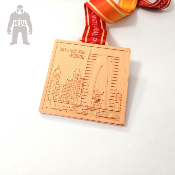 Buy cheap Round Square Rose Metal Gold Medal Prize Gold Medal For Team Competetion Running Match from wholesalers