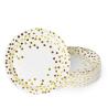 Buy cheap 100 Biodegradable 50 Pack White And Gold Disposable Paper Plates from wholesalers