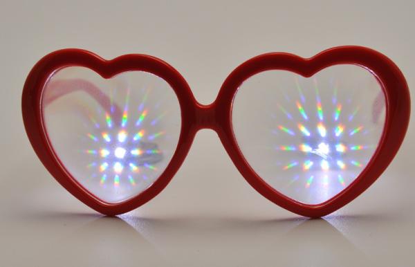 Buy cheap Heart Frame Clear Diffraction Glasses Red Heart Frame For Party Wedding Music Festival Use from wholesalers