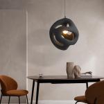 Nordic Handmade Wabi Sabi Restaurant LED Chandelier Japan Style Indoor Black