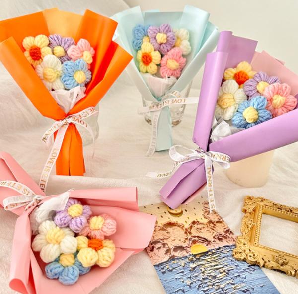 Buy cheap Knited Pile Flower Variety Handmade Mini Yarn Bouquet for Birthday Surprises from wholesalers