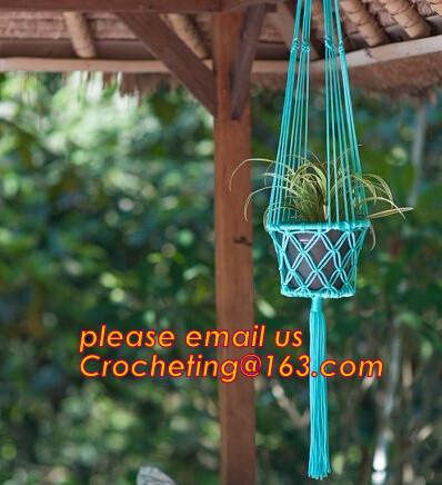 Buy cheap Wholesale Promotional Garden 4 sets Plant Hanger Macrame Jute 4 Legs 48 Inch with Beads, Best Recommended from wholesalers