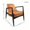 Buy cheap Hotel Furniture Solid Wood PU Leather with Armrest Living Room Bedroom Chair from wholesalers