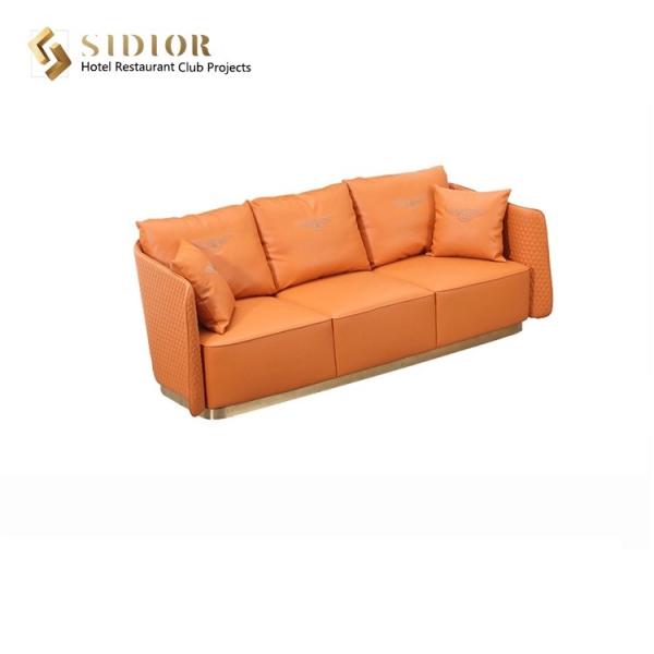 Buy cheap H Shape Modern Upholstered Sofa 3 Seater Leather Sofas 232cm length from wholesalers