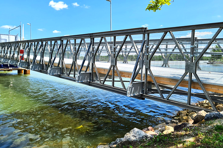 Steel Truss Frame Bridge Modular Prefab Portable HD200 With Total Length Of 15m-60m