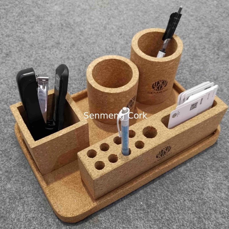 100%Natural Cork Desk Organizer,In Different Sizes With Printed Logo Perfect For Desktop Origanizer