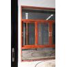 Buy cheap Red Brown Floor Large Glass Window With Aluminium Frame Horizontal Open from wholesalers