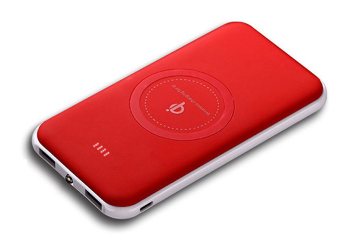 Plastic Wireless Power Bank 10000mah , Cordless Portable Phone Charger