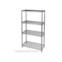 Buy cheap 4 Levels Metal Chrome Wire Shelving , Household Wire Storage Shelving 36" X 18" product