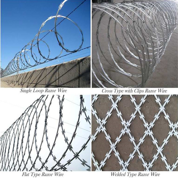 CBT BTO Razor Security Barbed Wire for Railway and Lawn with Single / Cross Coil