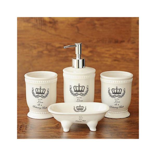Buy cheap Round 4 Piece Ceramic Bathroom Set White Glazed For Home Hotel from wholesalers
