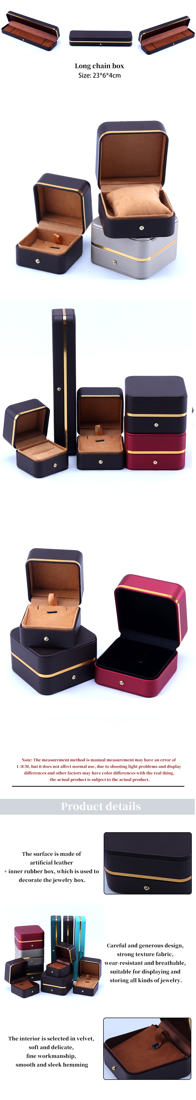 Custom Leather Jewelry Packaging Box for Earrings Necklaces and Rings Stylish Design