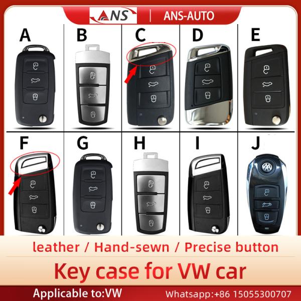 Buy cheap Black Hand Sewing Full Grain Leather Car Key Case For Volkswagen from wholesalers