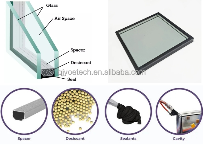 10 16A 10mm Argon Gas Filled Insulating Aluminium Double Structural Glazing Unit