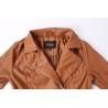 Buy cheap Water Resistant Coffee Faux Leather Bomber Jacket Womens 100% Polyurethane from wholesalers