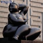 Fat Woman Bronze Statues Sculpture 210cm For Garden Decoration