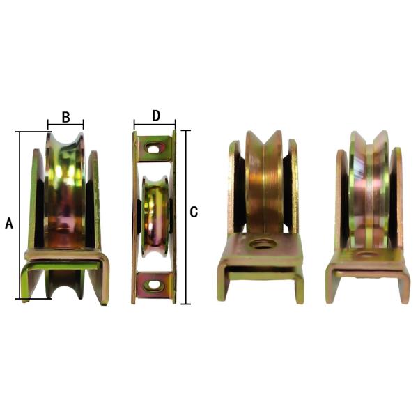 Universal Swing Hardware Accessories Steel Pulley With Ring