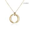 Buy cheap Sumptuous Stainless Steel Fashion Necklaces Double Ring Rhinestone Pendant Necklace from wholesalers