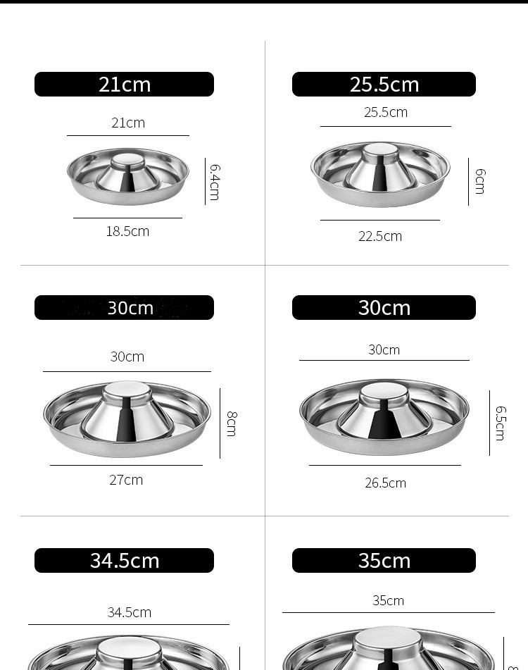 Thickened Stainless Steel Slow Food Bowl Household Anti Choking Anti-Upset Dog Bowl Feeder