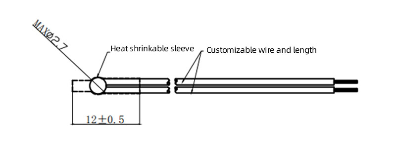 520mm NTC PTC Temperature Sensors Thermistor For HVAC Systems