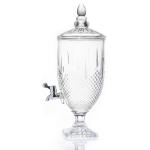 Luxury lead-free crystal glass 5L glass juice beverage dispenser with tap