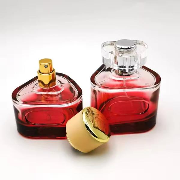 Buy cheap 50ml 100ml Empty Perfume Bottle Red Luxury Triangles Perfume Spray Bottle from wholesalers