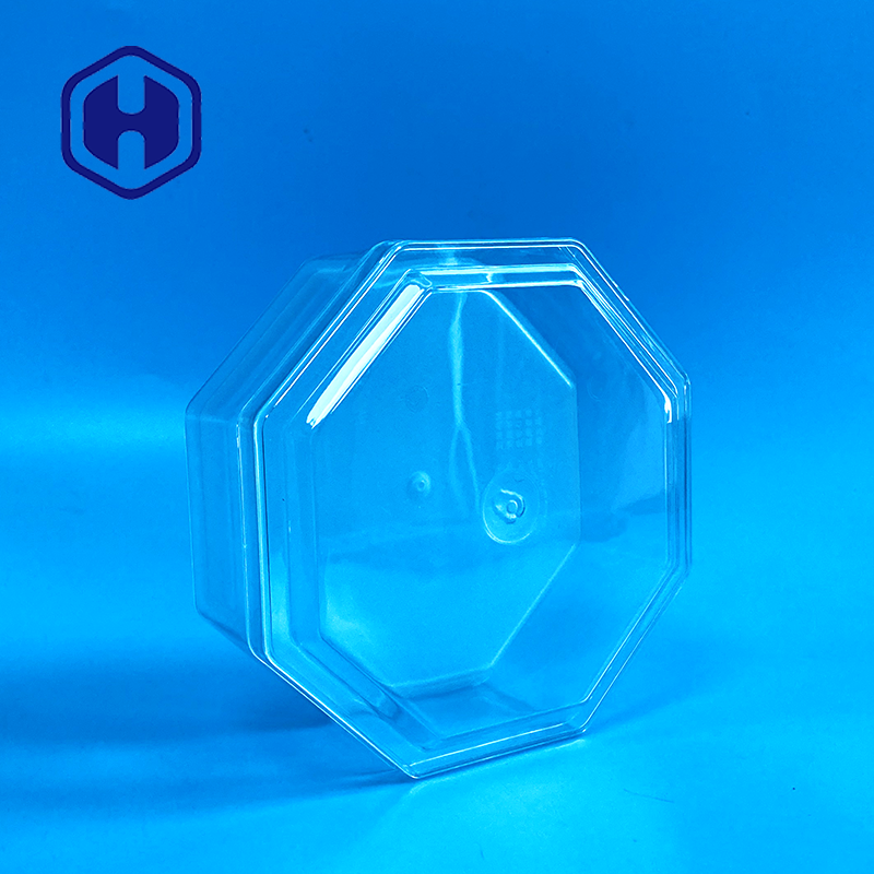 Octagonal Custom Nut Meat Cubilose 15oz Clear PET Box