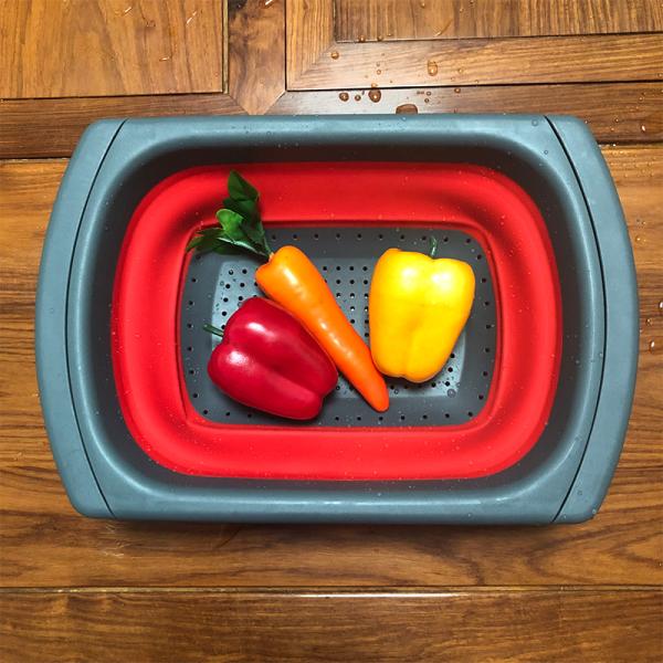 Kitchen Collapsible Colander Over The Sink Strainer 6 Quart Capacity Dishwasher Safe BPA Free