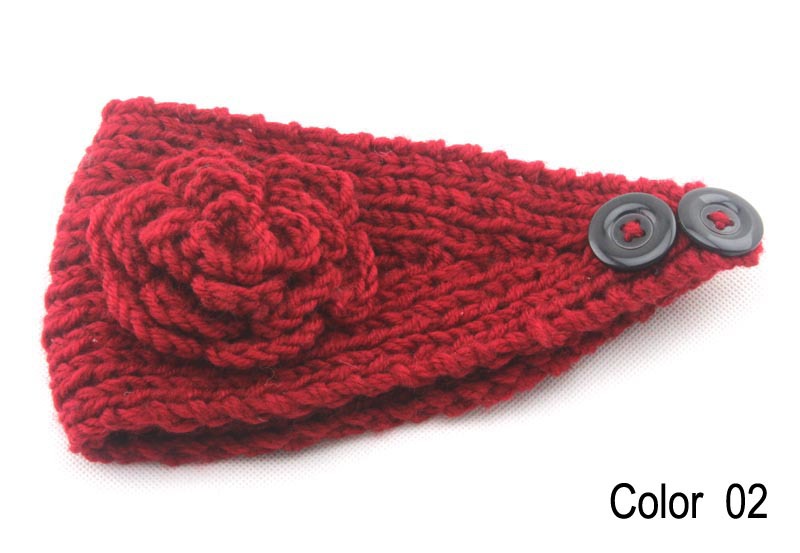 Embroidery bowknot Women's Knitted Head wrap Knitting wool crochet headband women cable