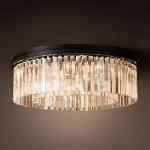 Modern Vintage Crystal Prism Chrome Black body Ceiling light crystal chandelier