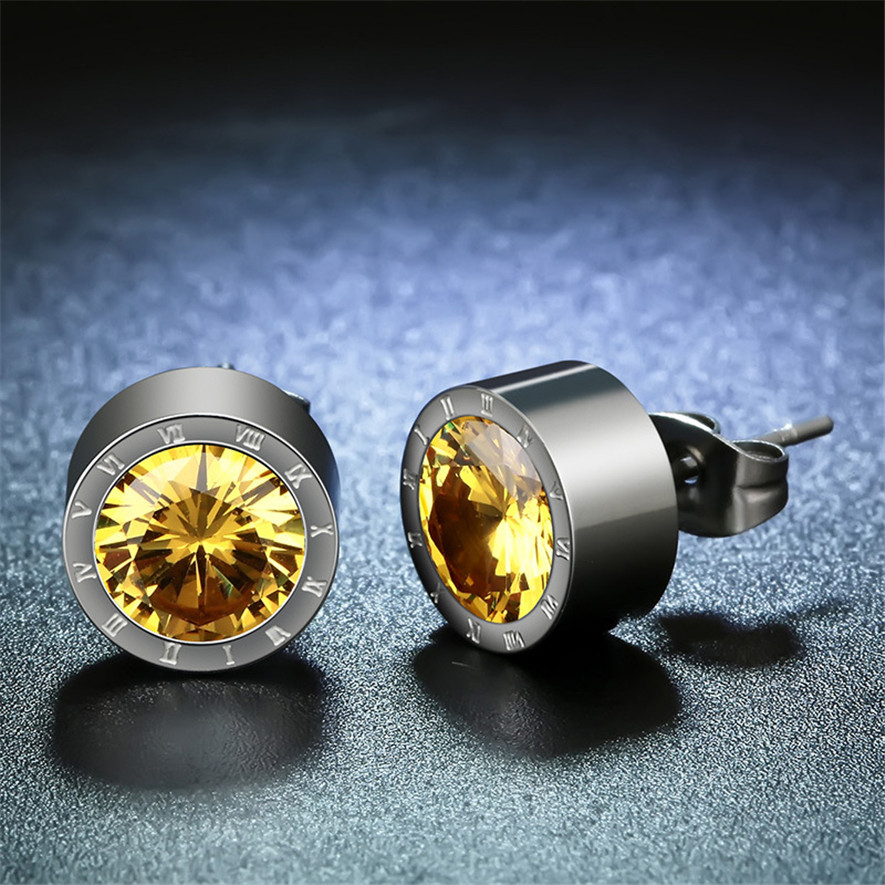 Korea style 10mm earring women new design fashion shiny crystal sud earrings