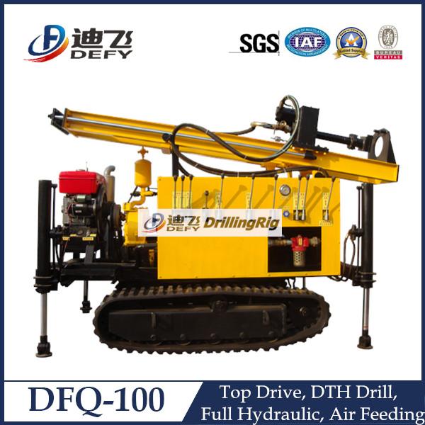 Buy cheap High Quality 100m DFQ-100 Hydraulic Rotary Pneumatic Drilling rig Machine on Crawler from wholesalers