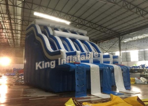 Buy cheap Four Lane Blue Inflatable Water Slide Adult / Kids Swimming Pool Water Slide from wholesalers